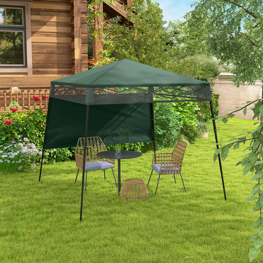 7' x 7' Pop Up Canopy Gazebo Tent, Adjustable Legs, Green