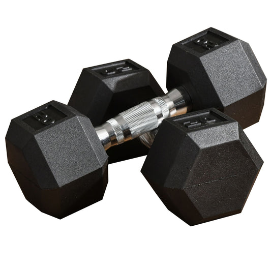 Rubber Dumbbells Weight Set, Total 40lbs(20lbs Each) Dumbbell Hand Weight for Body Fitness Training for Home Office Gym, Black - Gallery Canada
