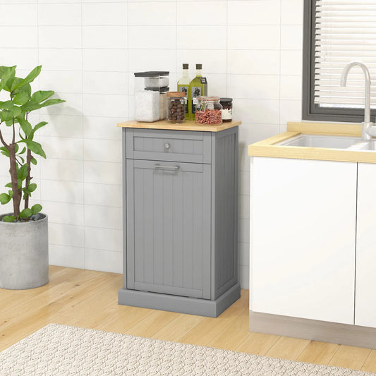 Kitchen Tilt Out Trash Bin Cabinet, Free Standing, Grey Storage Cabinets Grey at Gallery Canada
