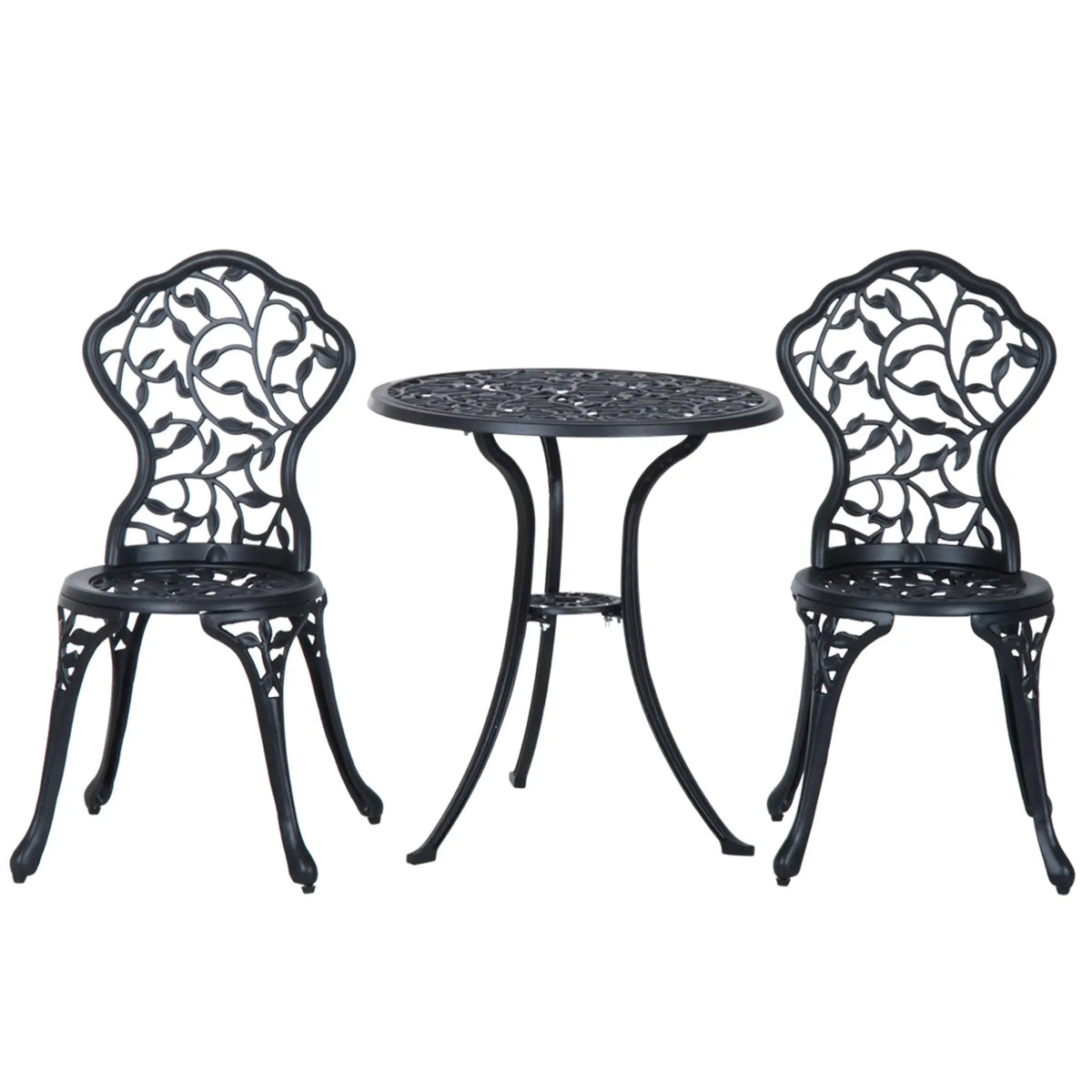 Patio Bistro Set, Cast Aluminum Table & Chairs, Black Bistro Sets at Gallery Canada