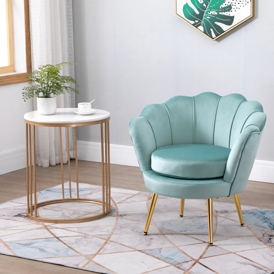 Modern Velvet Accent Chair, Gold Metal Legs, Green Accent Chairs Green, Gold at Gallery Canada
