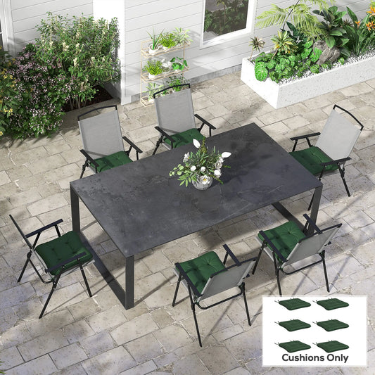 6-Piece Outdoor Patio Chair Cushion Set, Button Tufted, Dark Green Patio Chair Cushions Dark Green at Gallery Canada
