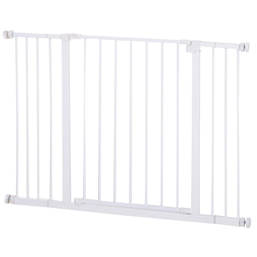Pressure Fit Dog Gate Pet Barrier for stairs doorway, 29.9''- 42.1'' Width White
