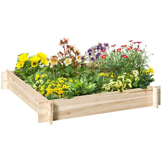 39'' x 39'' Screwless Raised Garden Bed, Wooden Planter Box, Easy DIY Herb Garden for Vegetable Flower Herb Outdoor Lawn Yard Patio - Gallery Canada