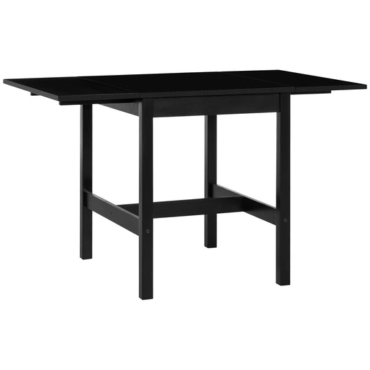 Foldable Solid Wood Dining Table, Drop Leaf Table for Small Spaces, Folding Table for Kitchen, Dining Room, Black at Gallery Canada