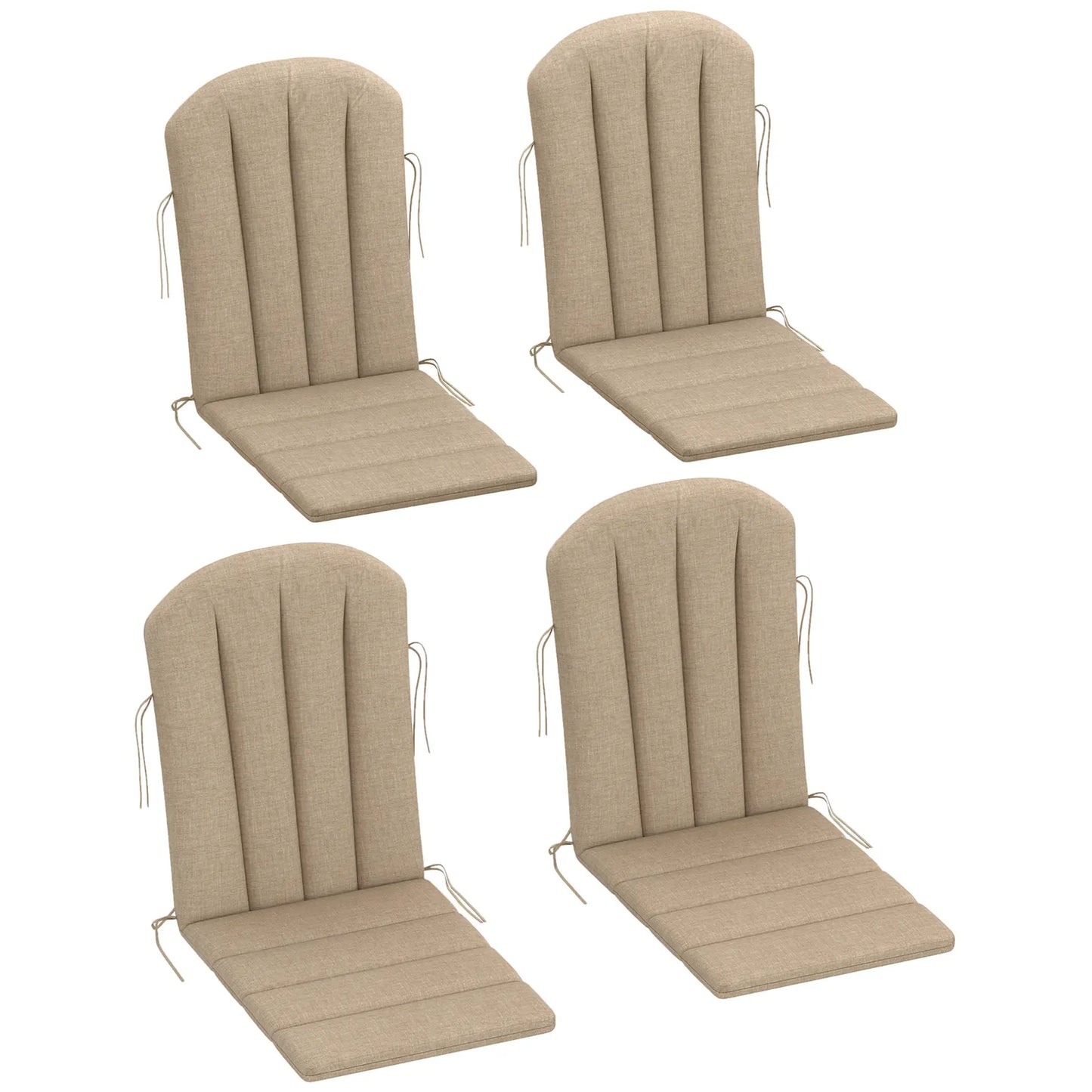 Set Of 4 Patio Chair Cushions, High Back Adirondack, High-Density Foam, Beige Patio Chair Cushions at Gallery Canada