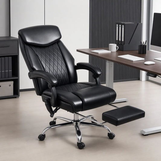 Ergonomic Office Chair, 6 Point Massage, Reclining With Footrest, Black Massage Chairs Black at Gallery Canada