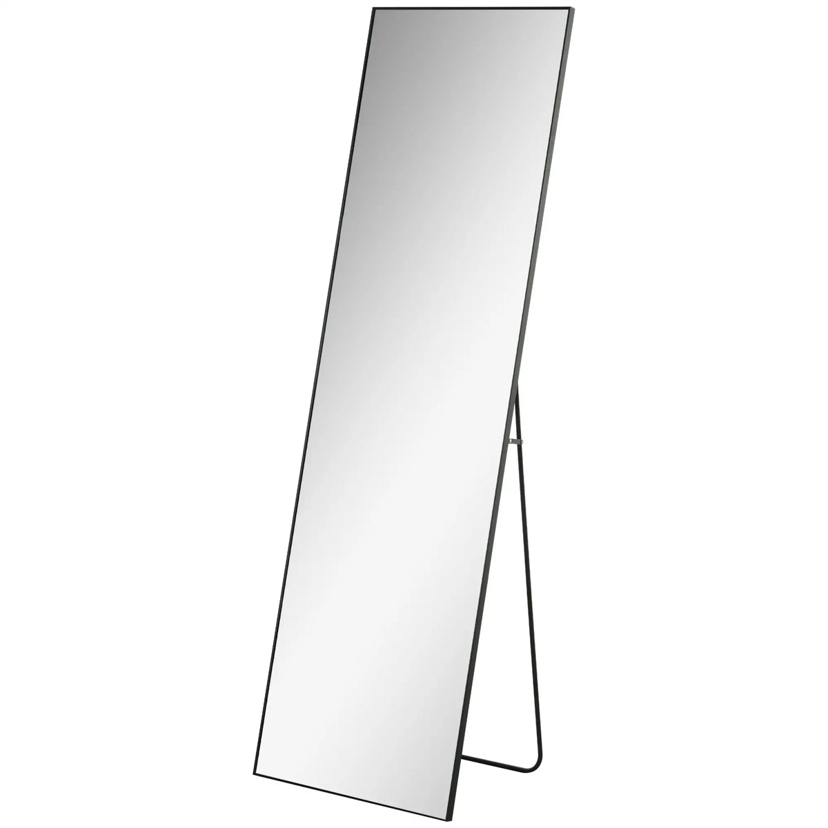 64"X20" Full Length Mirror With Support Frame, Black Full Length Mirrors at Gallery Canada