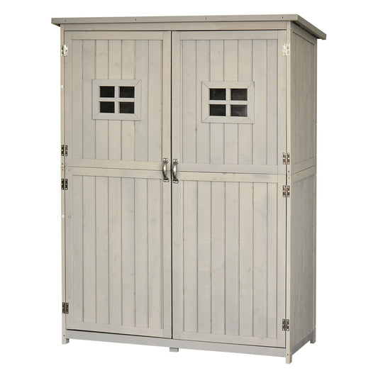 4x1.5ft Wooden Garden Storage Shed, Outdoor Tool Cabinet Organizer with Windows and Double Door at Gallery Canada