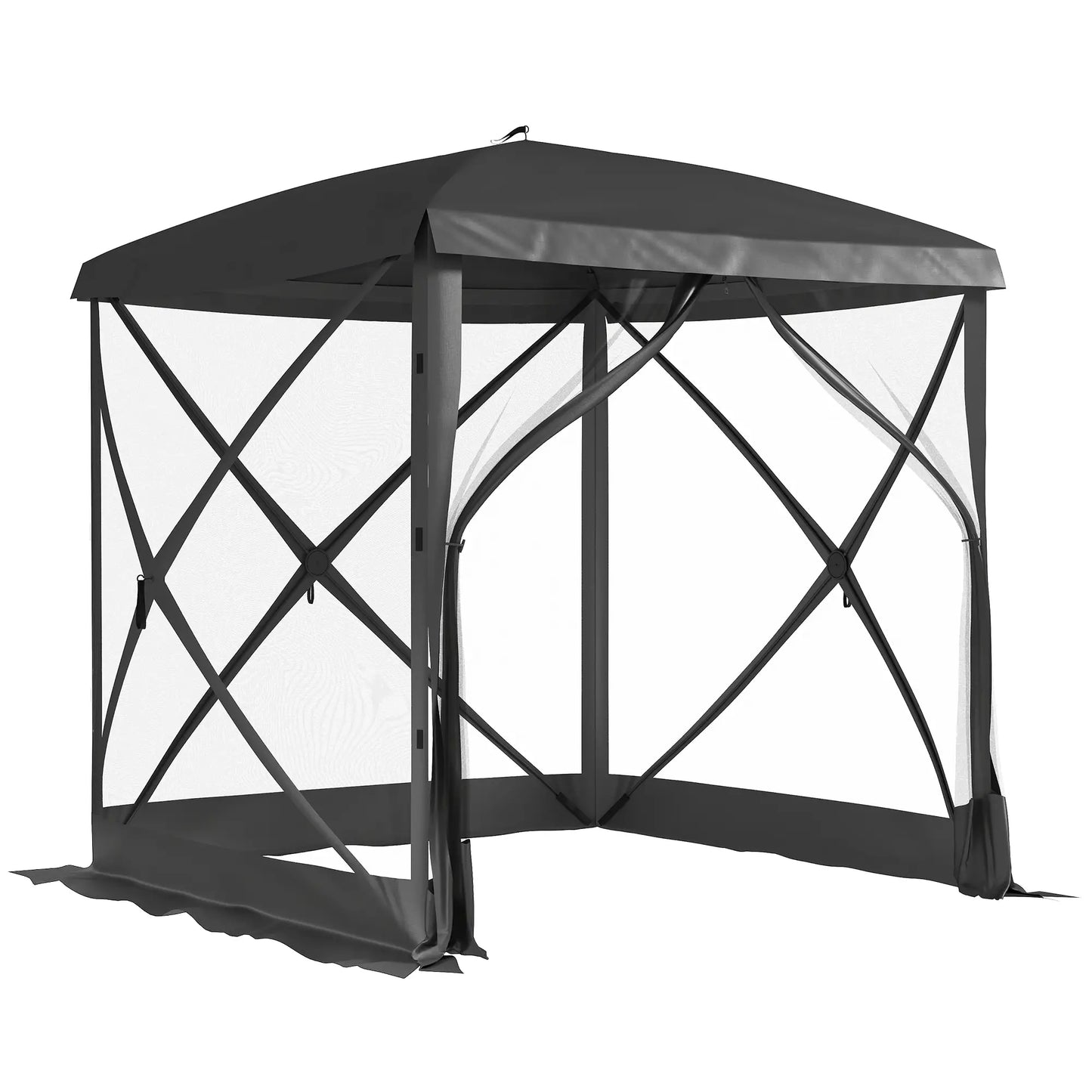 Pop-Up Tent, Foldable with Carry Bag, Zippered Door, Fits 3-4 People, Black Pop Up Canopies at Gallery Canada