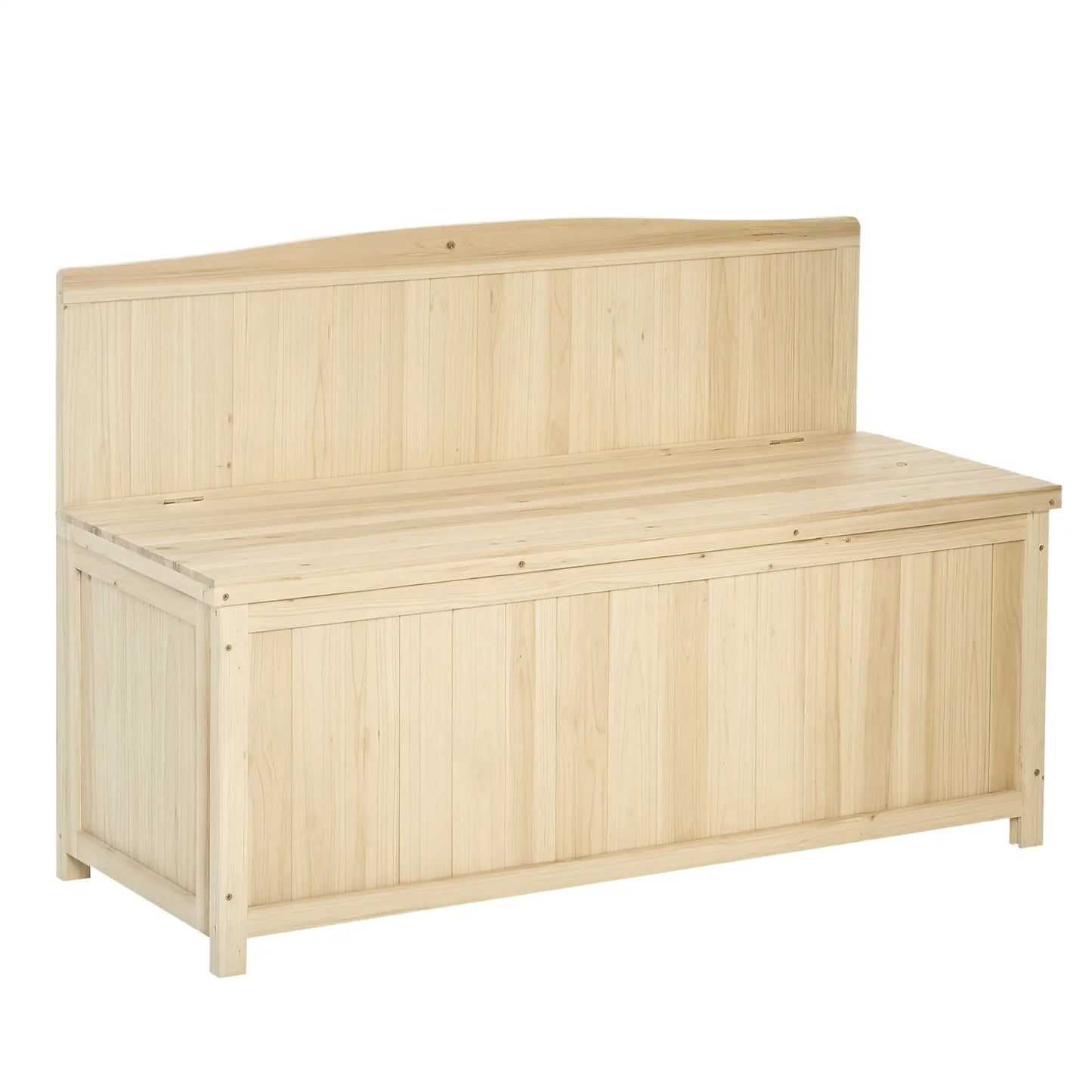 Wooden Garden Bench with Storage, Outdoor Patio Seating, 45.3" x 17.7" x 29.5", Natural Patio Chairs at Gallery Canada
