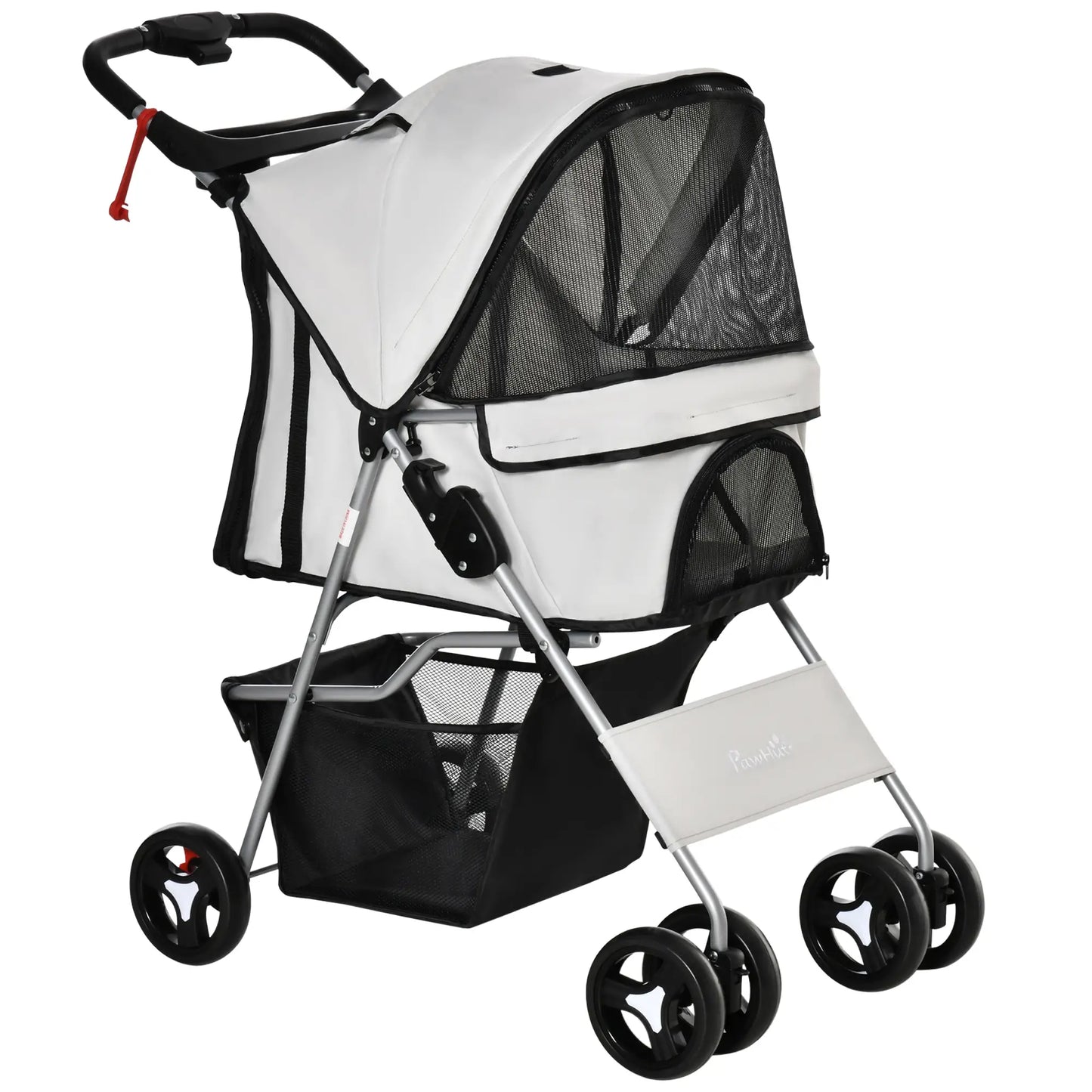 Dog Stroller, One-Click Folding, 4 Wheels, Storage Basket, XS/Small, Grey Dog Bike Trailers & Strollers at Gallery Canada