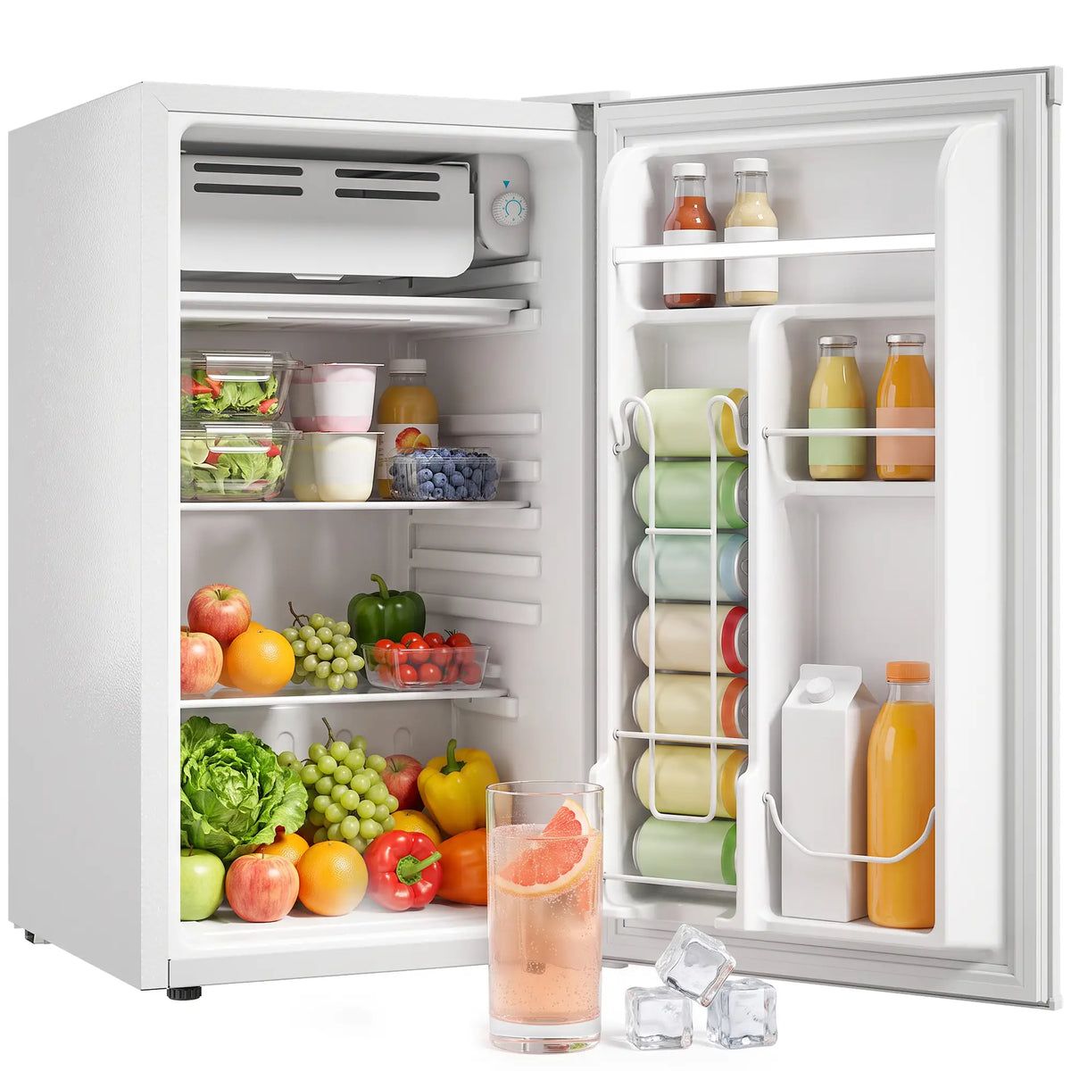 Réfrigérateur mini 3,2 pi³, boîte réfrigérante, réfrigérateur compact, blanc