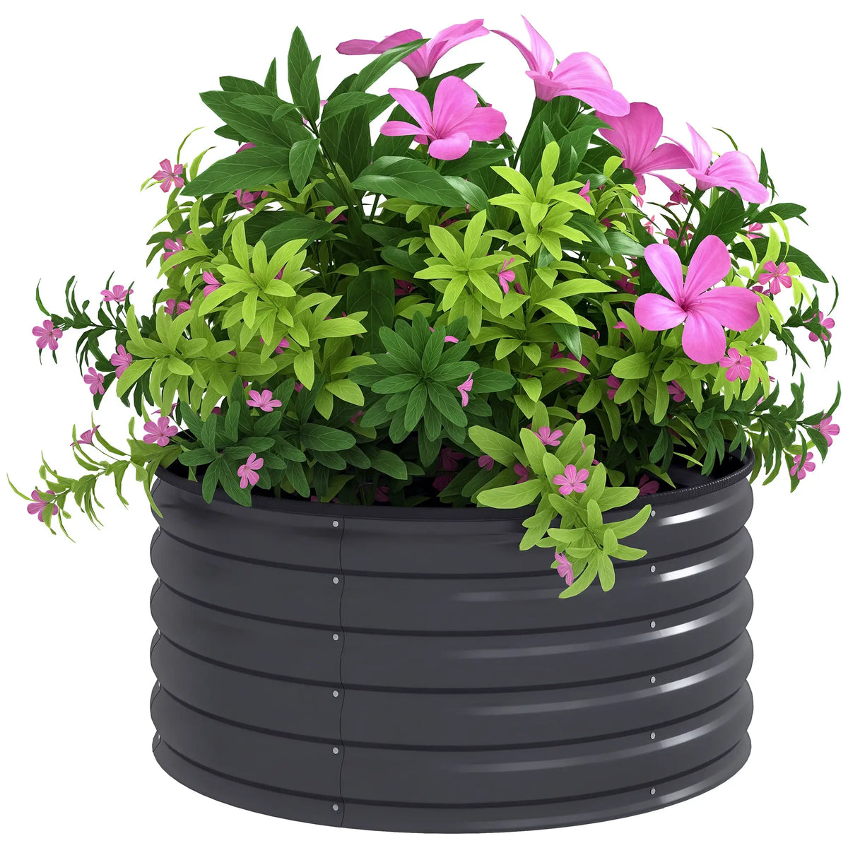 Galvanized Raised Flower Bed, 3x3x1.5 ft, Dark Grey Raised Garden Beds at Gallery Canada