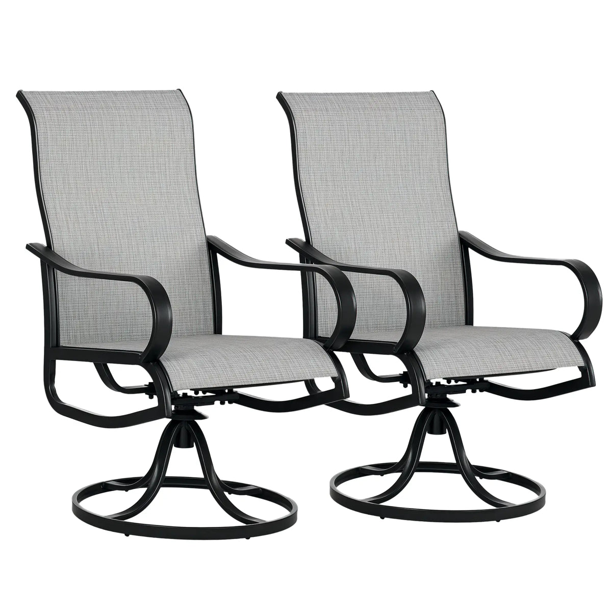 2-Piece Swivel Garden Chairs, Dark Grey Patio Chairs at Gallery Canada