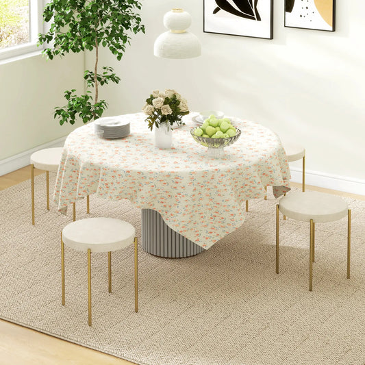 Round Backless Dining Chairs, Stacking Stools Set of 4, Cream White Dining Chairs Cream at Gallery Canada