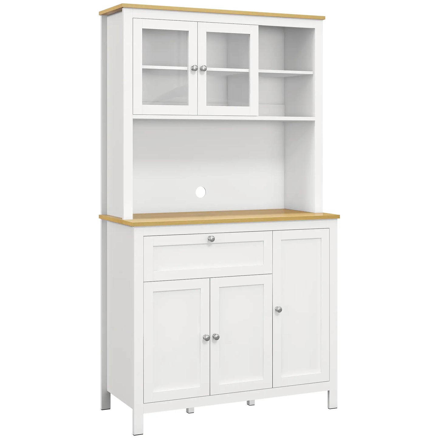 5-Door Kitchen Pantry Cabinet, Adjustable Shelves, 71 Inch