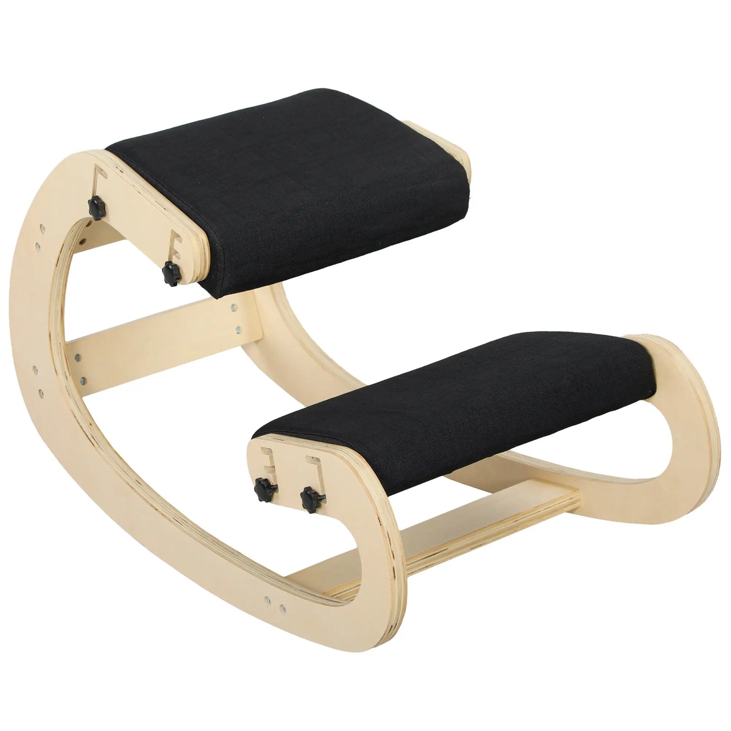 Adjustable Wood Kneeling Chair, Ergonomic Stool, Black