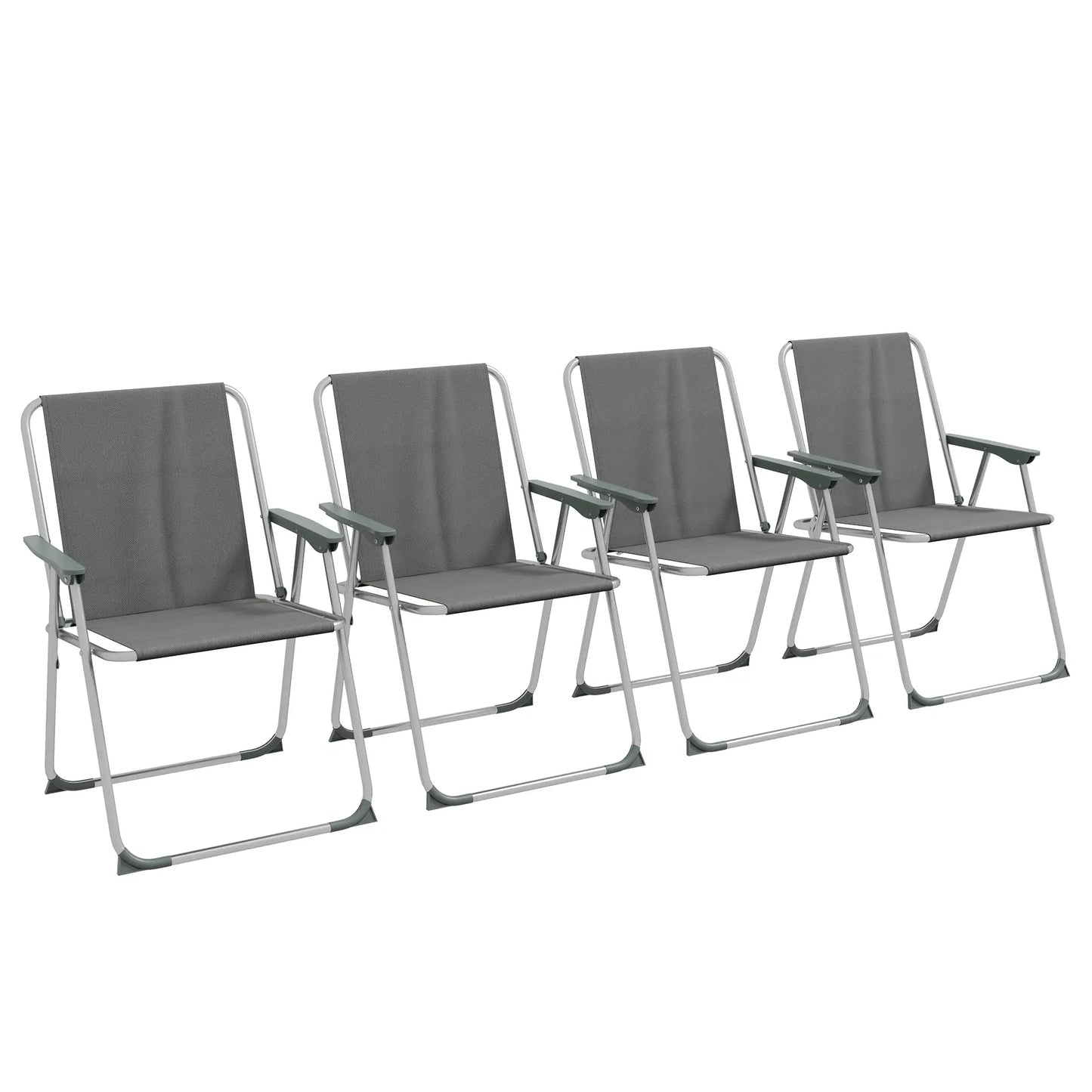 4 Pack Outdoor Folding Chairs, Portable Camping, Oxford Fabric, Grey Patio Chairs at Gallery Canada