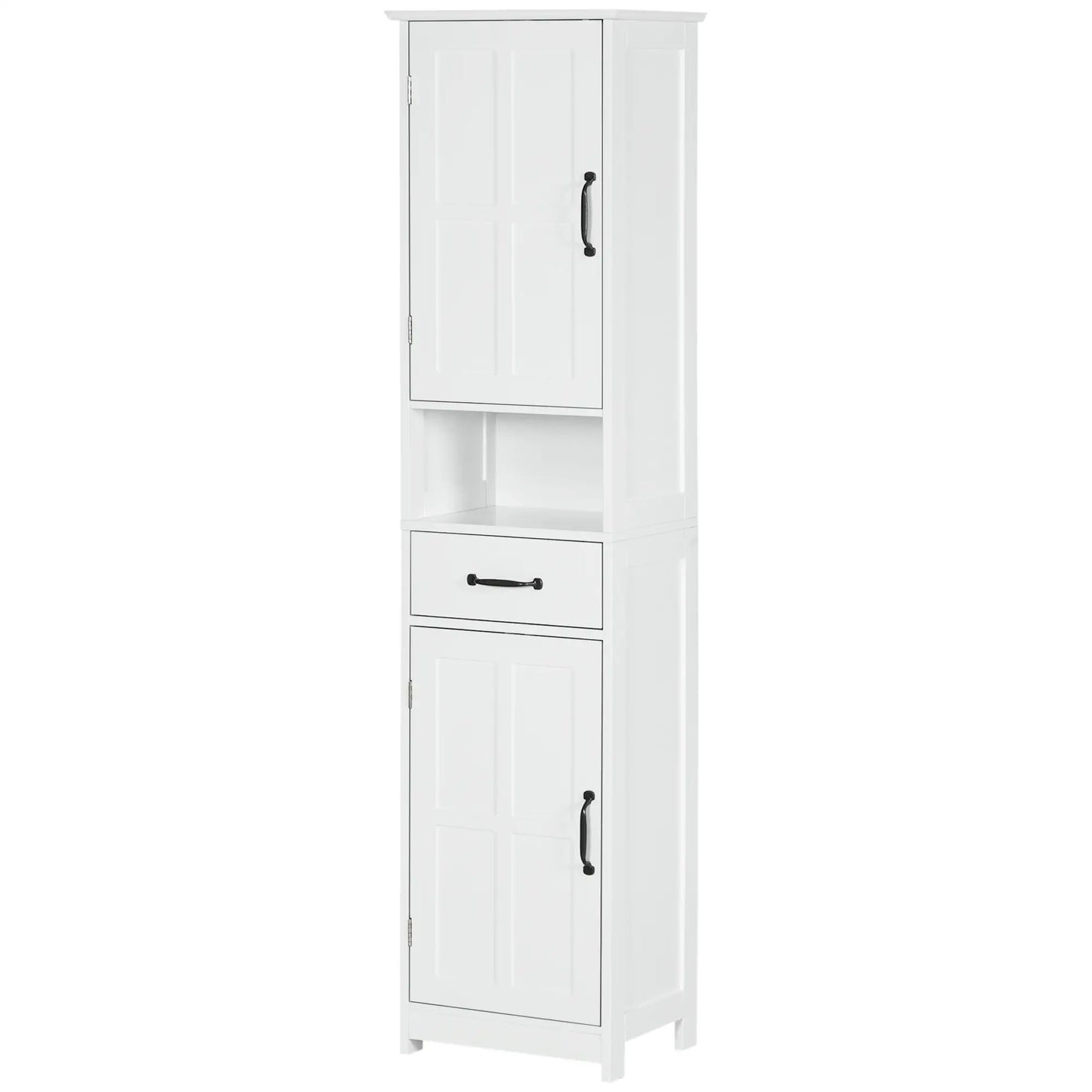 Modern Bathroom Cabinet, Narrow Vanity with Open Shelf, White Bathroom Cabinets at Gallery Canada