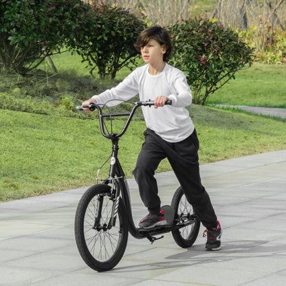 Youth Scooter Adjustable Height, Front Rear Dual Brakes, Inflatable Wheels 20-Inch 16-Inch, for 10+ Years, Black at Gallery Canada