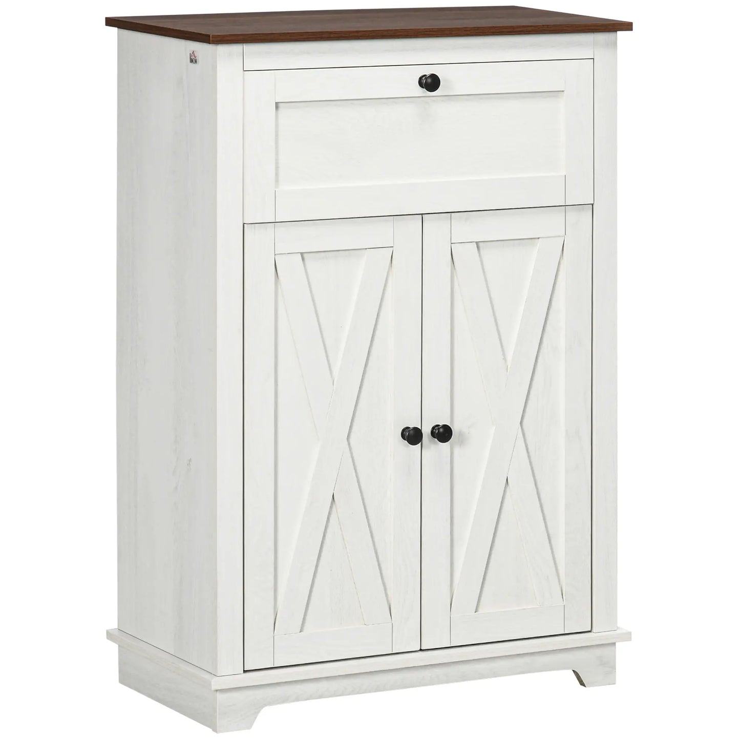 Farmhouse Sideboard Cabinet, Kitchen Living Room Storage, 23.6" x 11.8" x 34.4", White Kitchen Pantry Cabinets at Gallery Canada