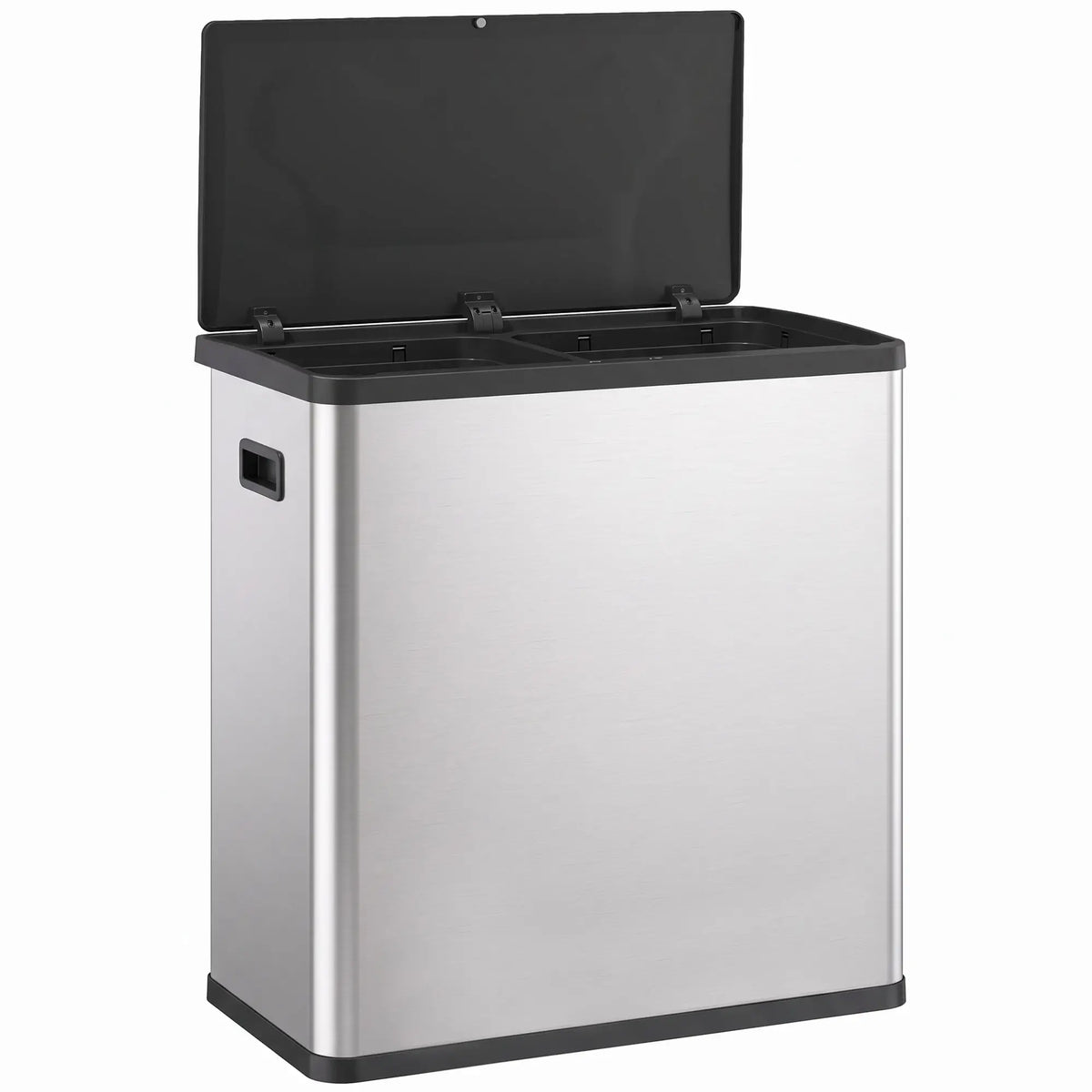 Poubelle Automatique, 15,8Gal, 60L Double Compartiment, Argent
