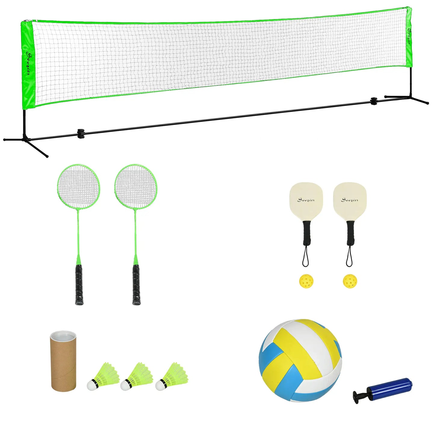 Portable Badminton Set, 3 Shuttlecocks, 4 Rackets, Indoor Outdoor Badminton at Gallery Canada