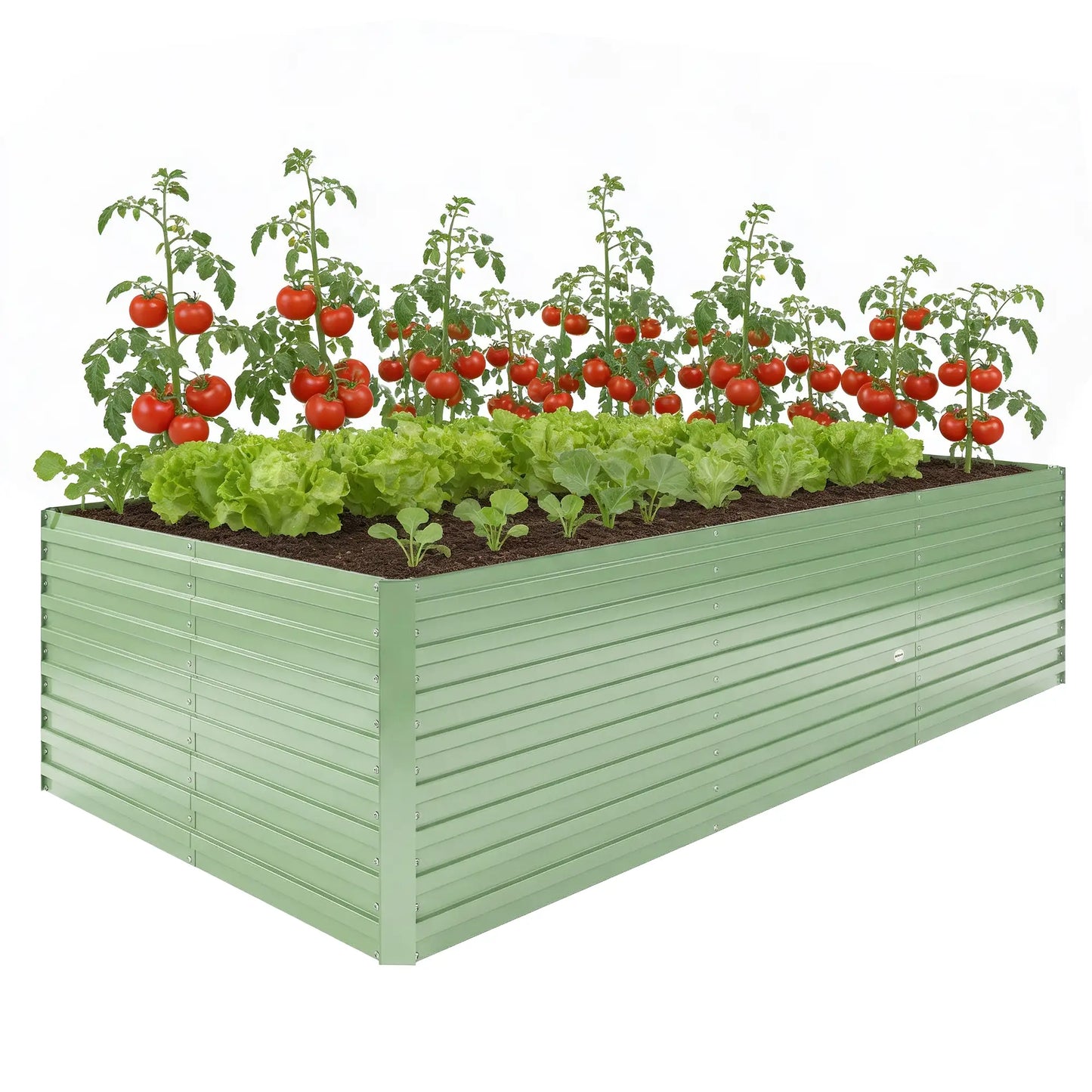8' x 4' x 2' Galvanized Raised Garden Bed, Planter Box, Light Green Galvanized Planter Boxes at Gallery Canada