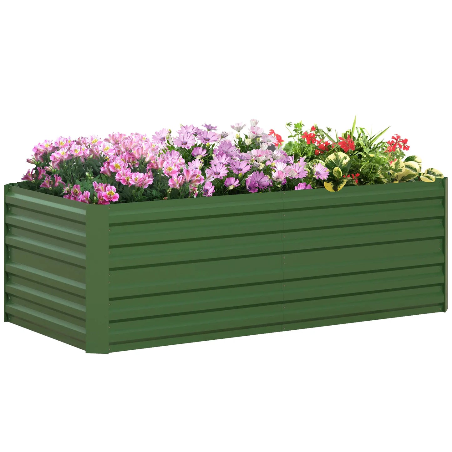 Galvanized Raised Garden Bed, Steel Planter, 71" x 35" x 23", Green Galvanized Planter Boxes at Gallery Canada