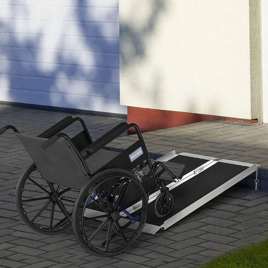 4' Aluminum Portable Wheelchair Ramp, Single-Fold, Scooter Access Knee Walker & Wheelchair Ramps Silver and Black at Gallery Canada