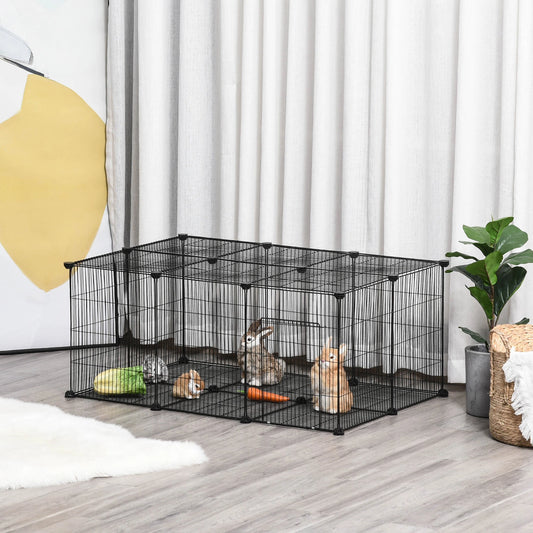 Small Animal Cage, Bunny Guinea Pig Chinchilla Hedgehog, Portable Pet Enclosure, 22 Panels