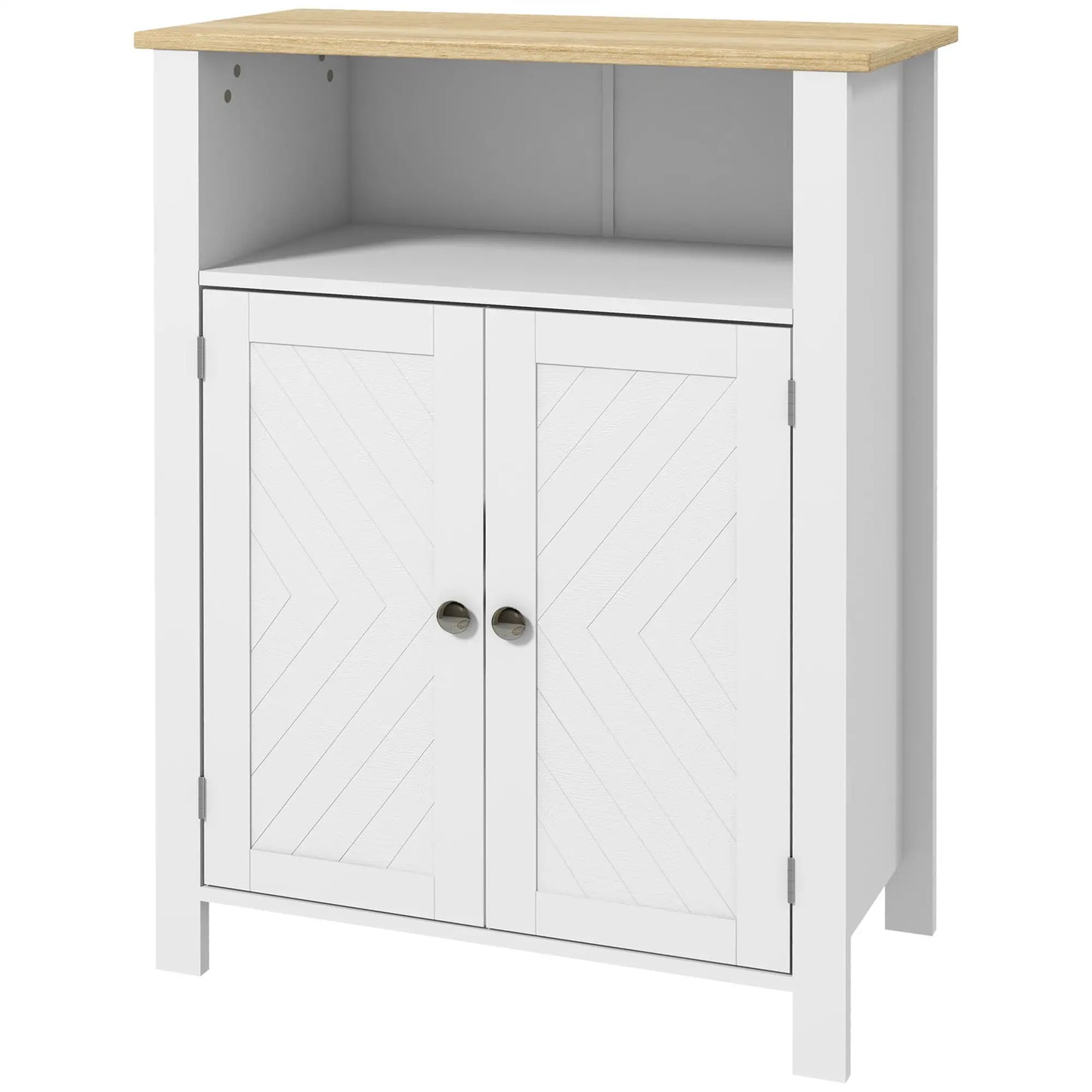 Freestanding Bathroom Floor Cabinet, Flat Doors, Adjustable Shelf, White Bathroom Cabinets at Gallery Canada