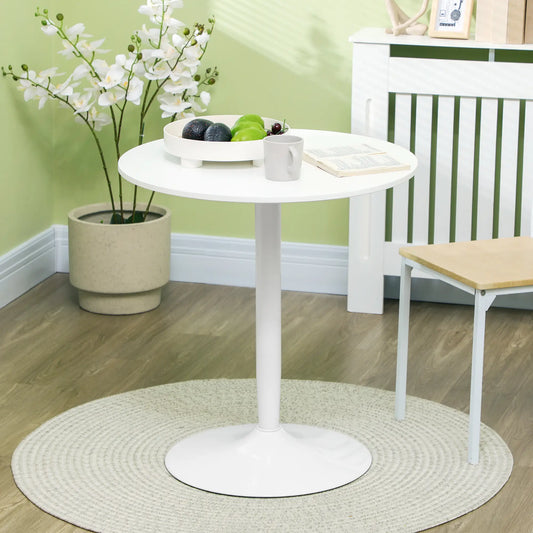 Modern Kitchen Table for 2, Round Dining Table, Steel Base, White Bar Tables & Dining Tables White at Gallery Canada