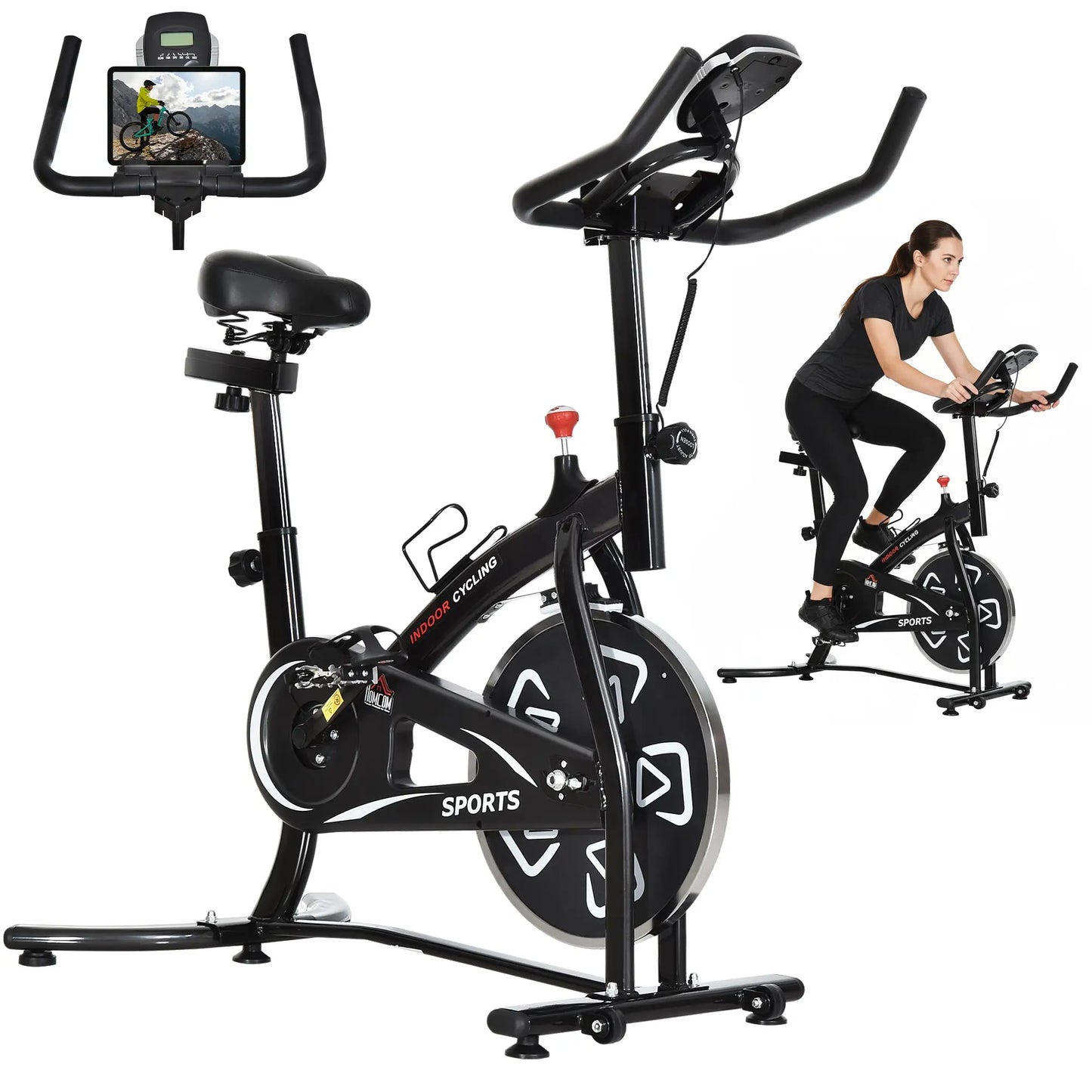 Exercise Bike with LCD Display, Indoor Cycling, 6kg Flywheel, Black Exercise & Stationary Bikes at Gallery Canada