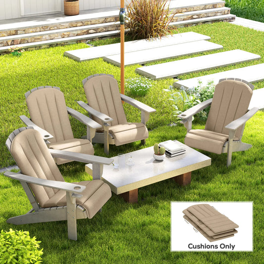 Set Of 4 Patio Chair Cushions, High Back Adirondack, High-Density Foam, Beige Patio Chair Cushions Beige at Gallery Canada