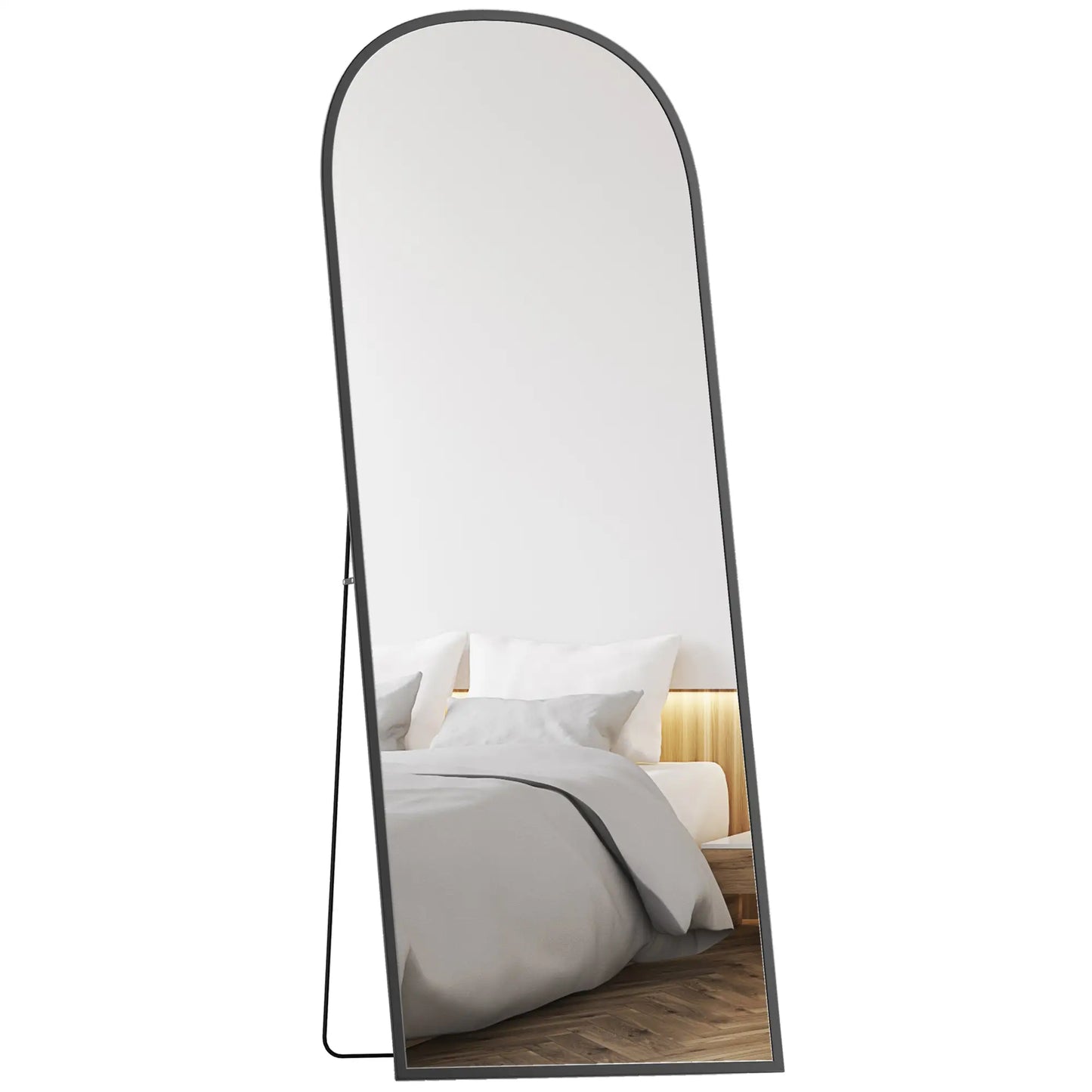 Arched Standing Mirror, 64" x 24", Full Length Mirror, Black Full Length Mirrors at Gallery Canada