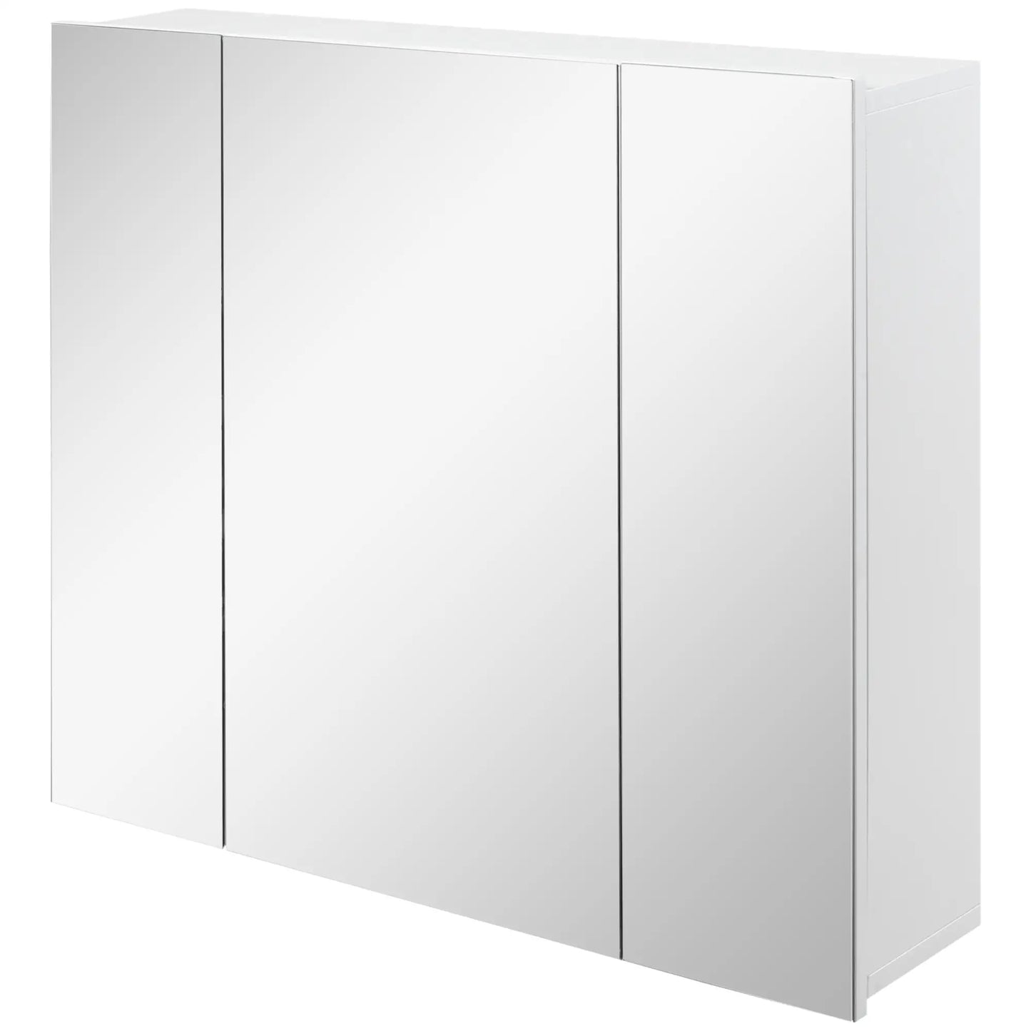 28" x 24" Wall Mounted Mirror Cabinet, 3 Doors, Adjustable Shelves, White Mirror Medicine Cabinets at Gallery Canada
