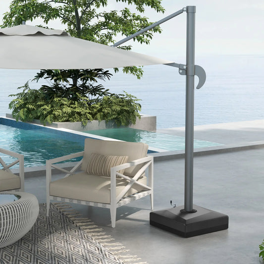 Heavy Duty Cantilever Umbrella Base, Liftable Wheel, Adjustable Foot Pads Umbrella Bases Black at Gallery Canada