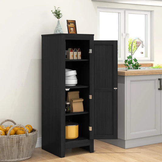Adjustable Shelf Kitchen Pantry Storage Cabinet, Black Kitchen Pantry Cabinets Black at Gallery Canada