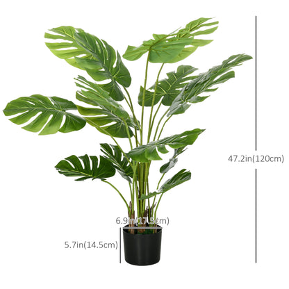 Set of 2 4ft Artificial Tree Monstera Deliciosa, Indoor Outdoor Fake Tropical Palm with Pot, for Home Decor at Gallery Canada