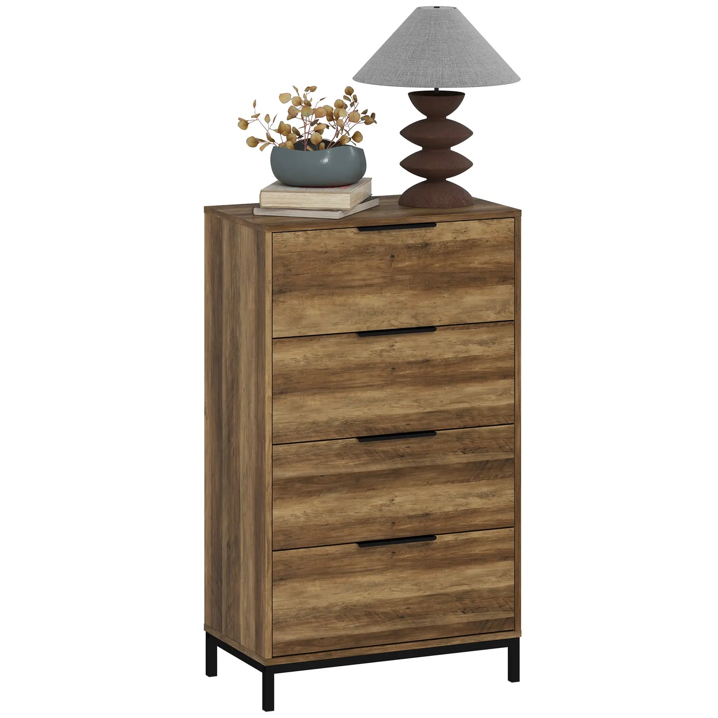 4 Drawer Dresser Tower, Chest for Bedroom, Hallway, Natural Storage Cabinets at Gallery Canada