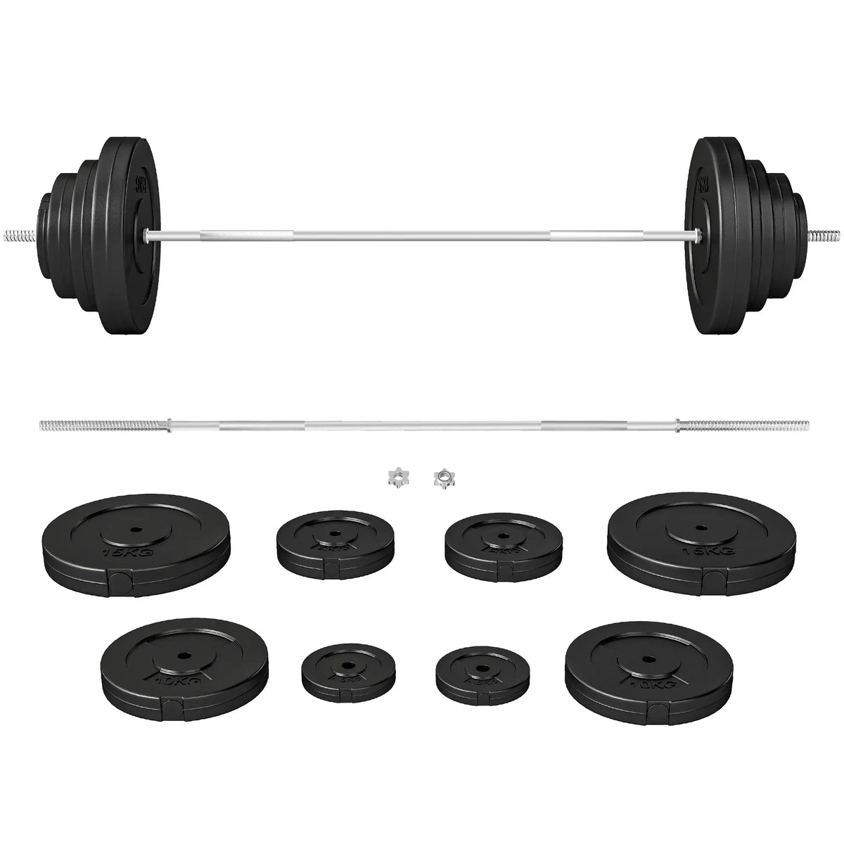 154 lbs Barbell Weight Set, Adjustable Weights, 67" Barbell Bar Dumbbells & Barbells at Gallery Canada