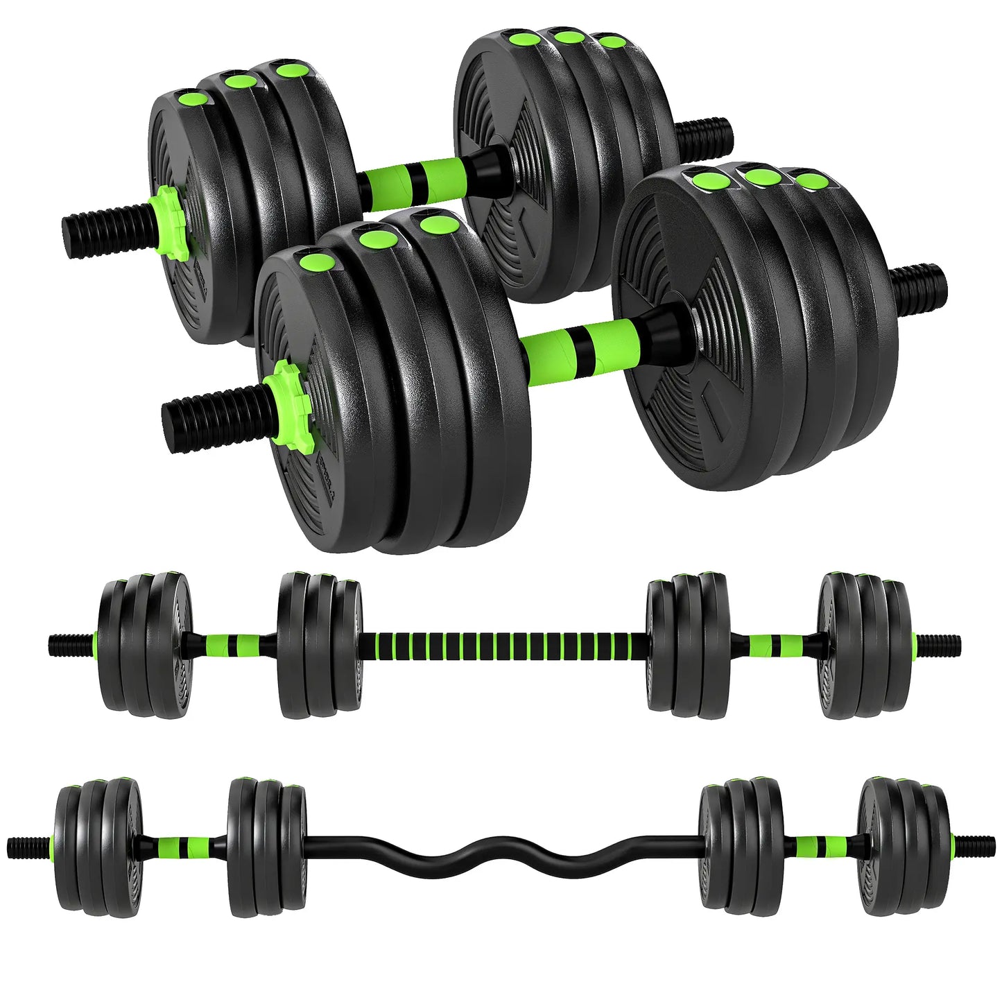 Adjustable Dumbbell Set, 3 in 1 Weights, 44lb with Connector and Grip Dumbbells & Barbells at Gallery Canada