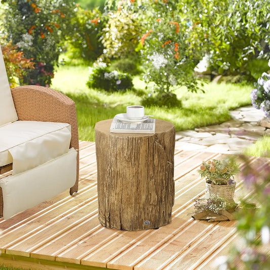 Concrete Finish Side Table, Lightweight, 17", Natural Brown Side Tables Natural Brown at Gallery Canada