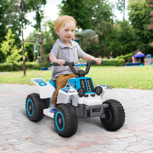 6V Kids ATV Quad, 4 Wheeler Electric Ride On Car, White Electric Toy Cars White at Gallery Canada