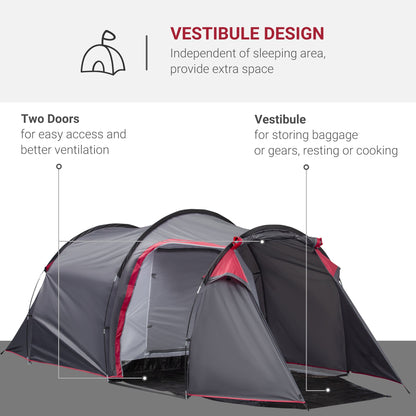 Pop Up Camping Tent for 2-3 Person Tent with Screen Room Zippered Doors Carry Bag for Fishing Hiking Dark Grey at Gallery Canada