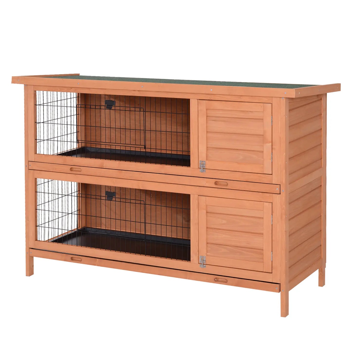 54"L 2-Story Rabbit Hutch, Wooden Pet House, Lockable Doors, No Leak Tray, Orange Rabbit Hutch at Gallery Canada