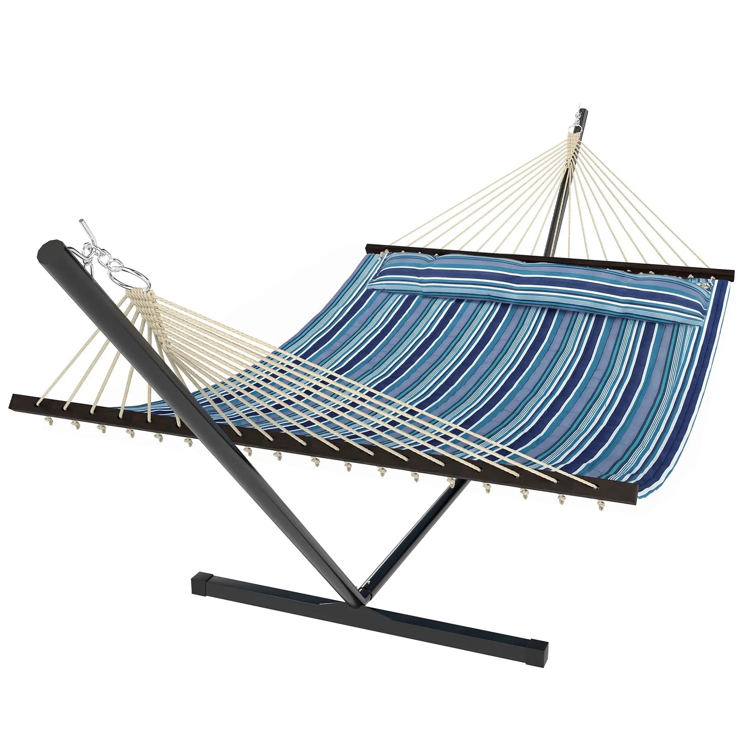 Heavy Duty Camping Hammock With Steel Frame, Blue And White Camping Hammocks at Gallery Canada