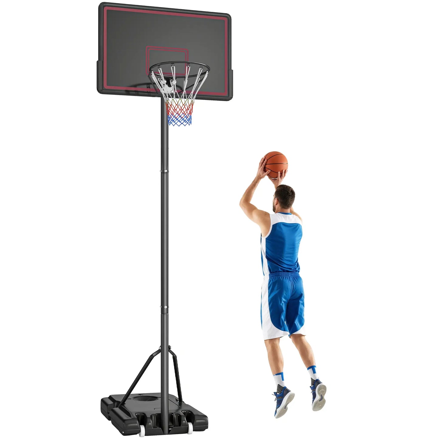 Portable Basketball Hoop, 4.4-10ft Adjustable Height With Wheels Basketball at Gallery Canada